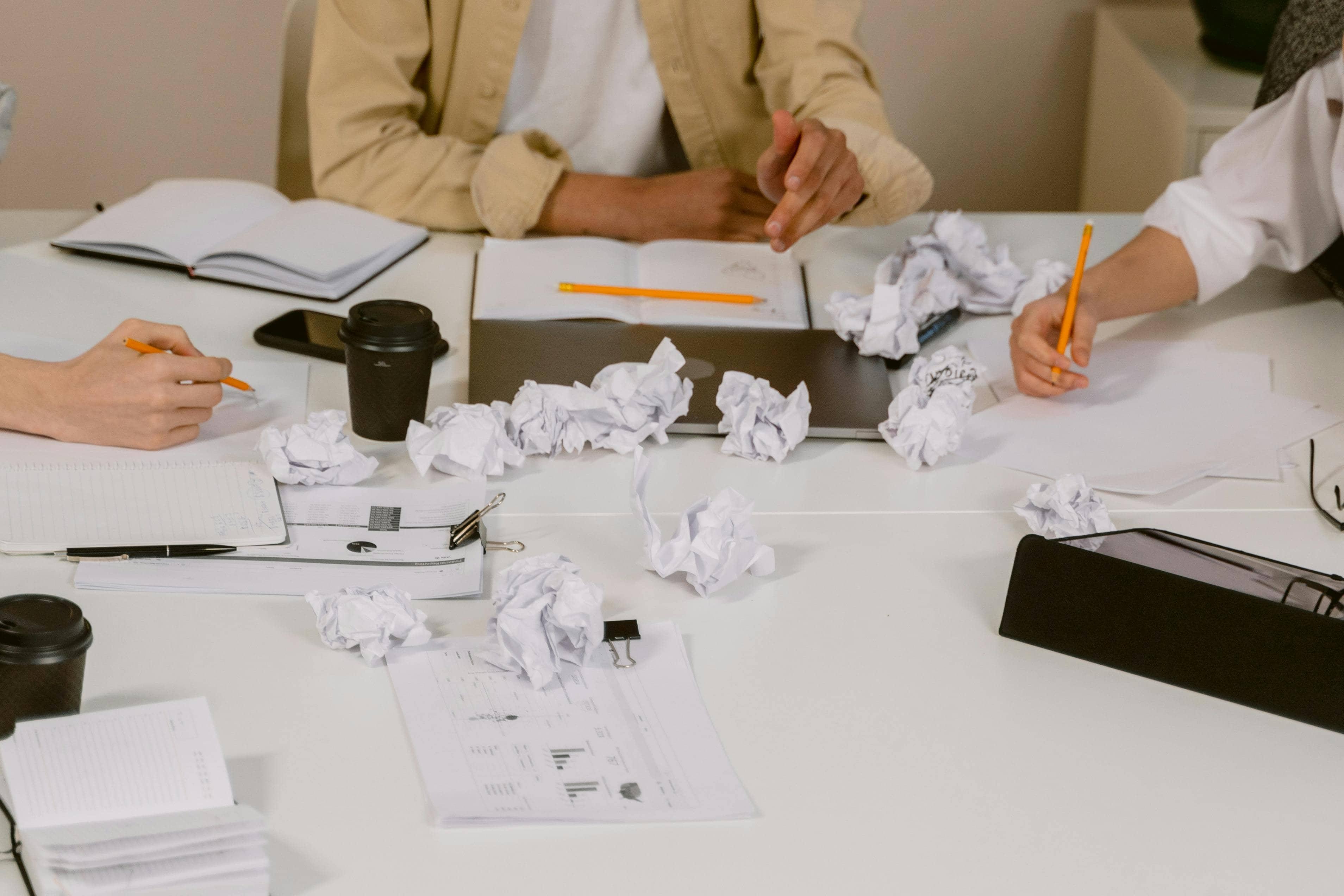 Team meeting in practice